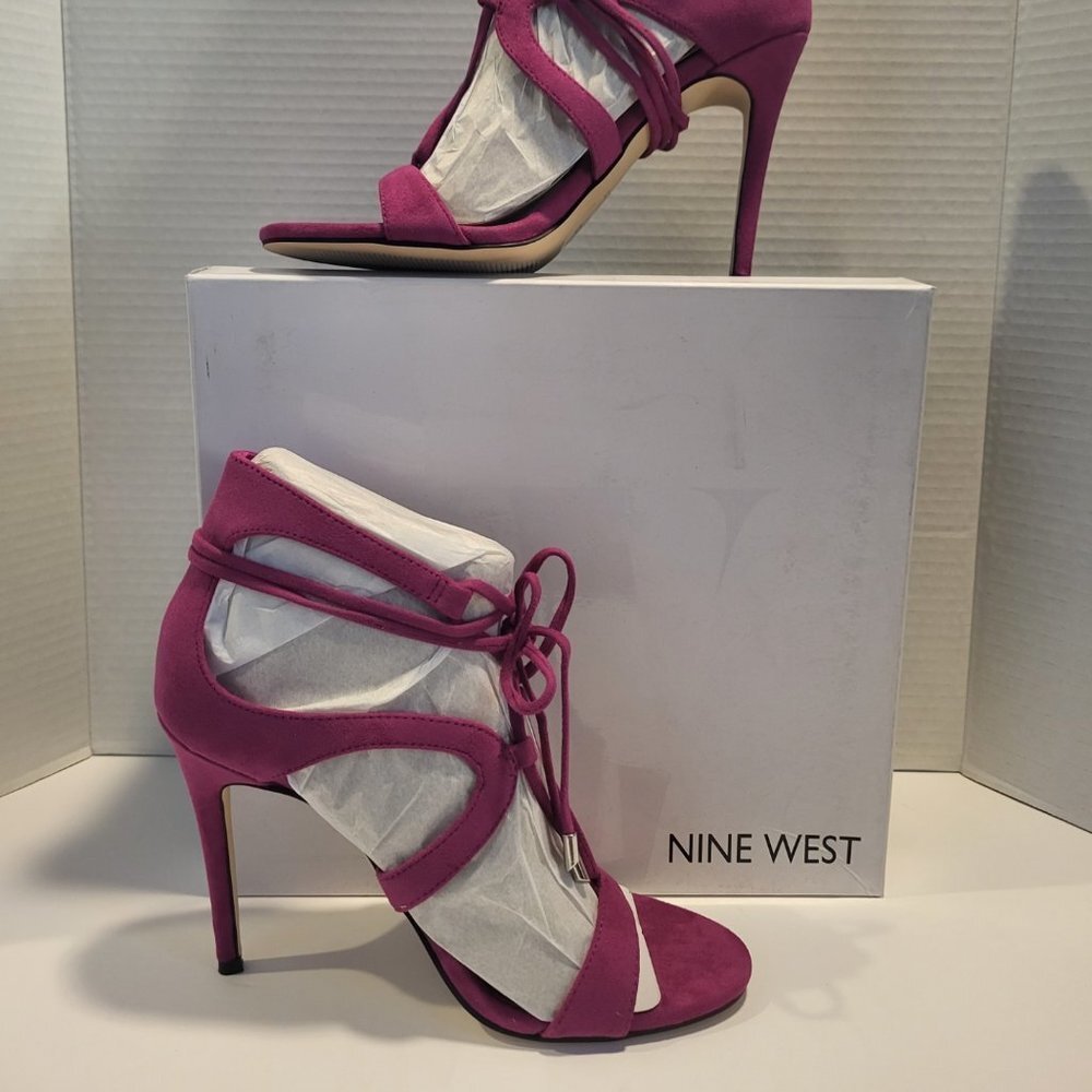 .Nine West - Women's Mindi Ankle Wrap Heeled Dress Sandals - 8.5 M